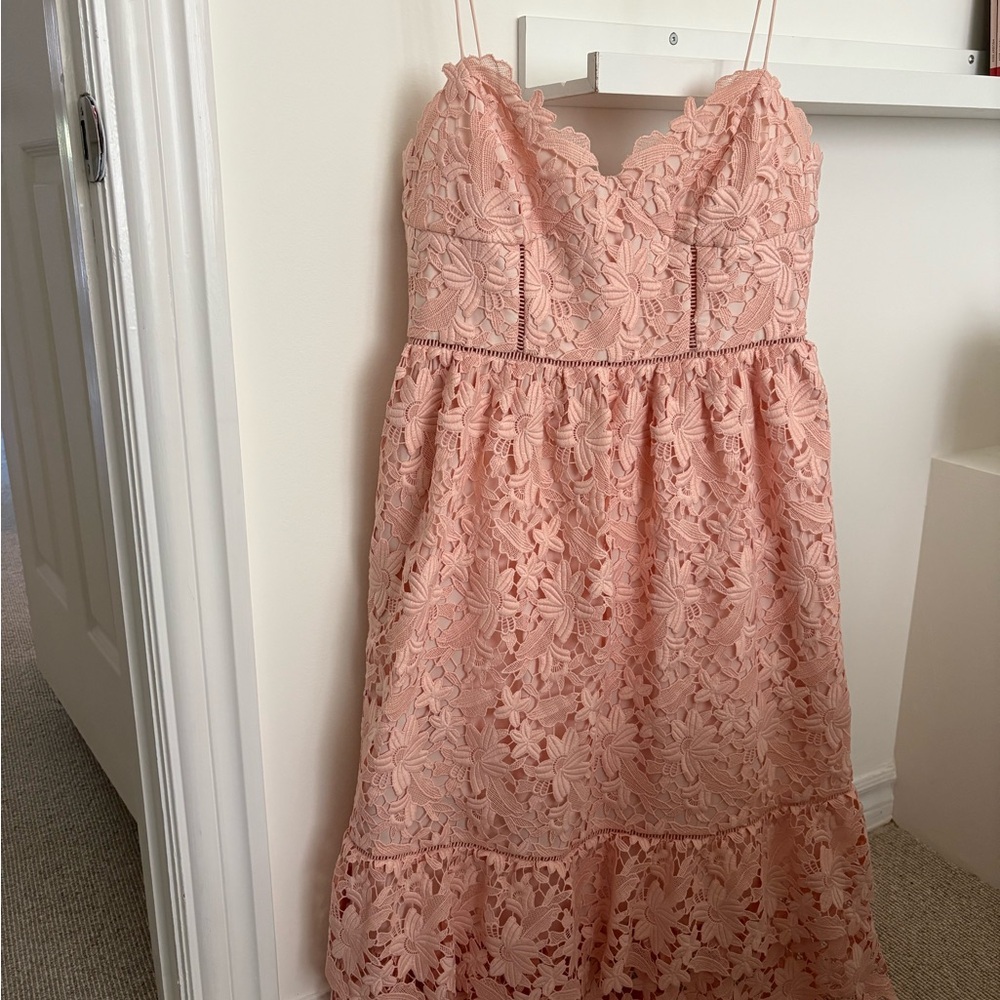 Pink Club Monaco lace effect Dress